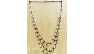 two color crystal beads necklaces layer bali